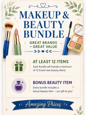 NEW Mystery Beauty Bundle 12+ Items Makeup Skincare Mixed Brands + Bonus